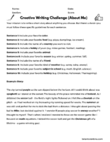 Creative Writing Challenge About Me