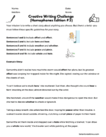 Creative Writing Challenge Homophones 2