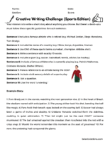 Creative Writing Challenge Sports Edition