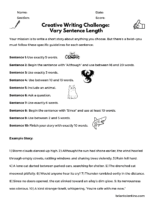 Creative Writing Challenge Vary Sentence Length