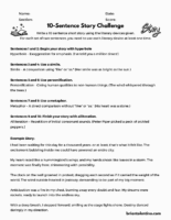 Sentence Story Challenge Literary Devices