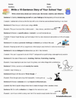 Write A-1 Sentence Story Of- Your School Year 2